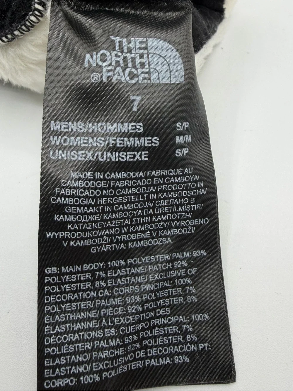 The North Face Osito Etip Gloves Womens M White Black Fleece Touchscreen